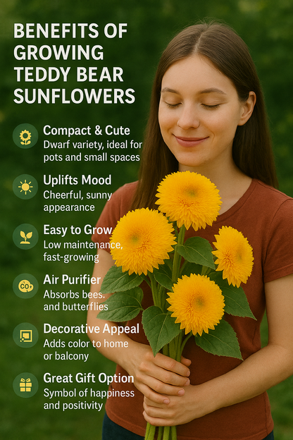 Teddy Bear Sunflower - Buy 1 Get 1 Free (160 Seeds)