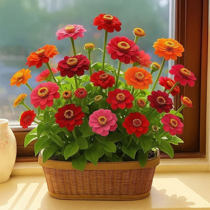 Zinnia Dahlia Flowered Mixed - Buy 1 Get 1 Free (200 Seeds)